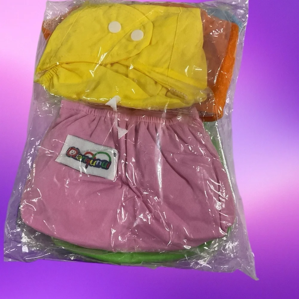 Qianqunui (7) Seven Reusable Adjustable Cloth Diaper Covers Baby Pants with Logo